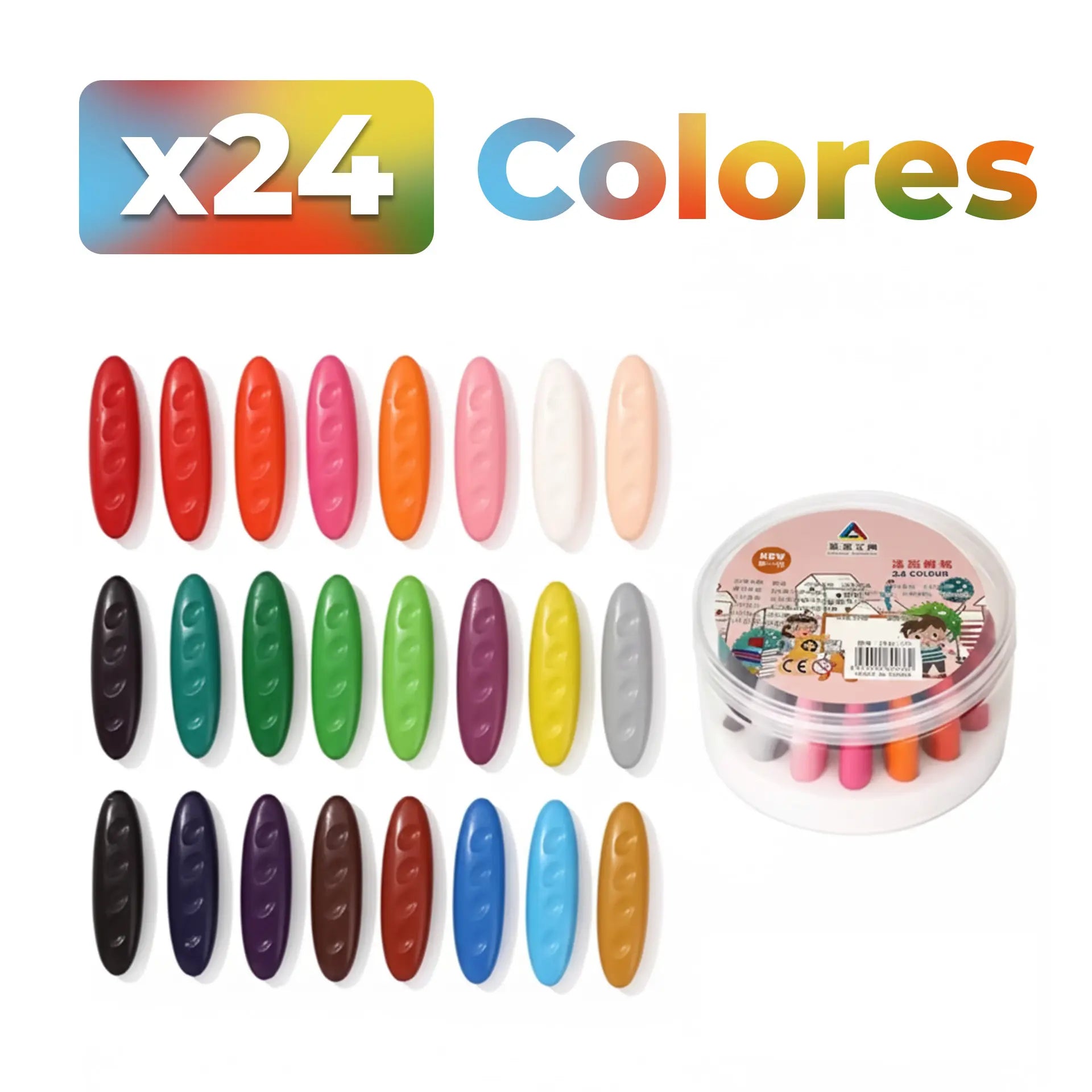 ESTUCHE 24 Crayones Lavables